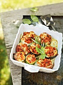 Stuffed vegetables in baking dish, France
