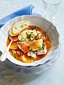 Bouillabaisse with rouille in bowl, France