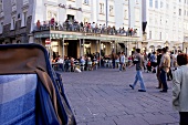 People at cafe Tomaselli at Old Market in Salzburg, Austria