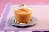 Caramel pudding in glass bowl