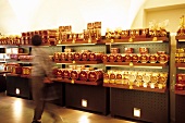 Chocolates in shelves at Testa Rossa cafe, Salzburg, Austria