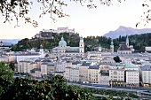 Salzburg, Blick vom Kapuzinerberg auf die Altstadt