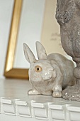 Close-up of porcelain rabbit