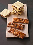 Chocolate waffles and cereal bars
