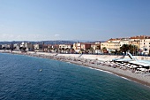 Elevated view of Promenade des Anglais, Nice, France