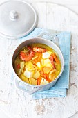 Fish soup with prawns, tomatoes and saffron