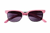 rosafarbene Sonnenbrille aus Kunststoff und Metall