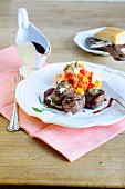 Venison medallions with rosemary and tomato polenta