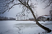 View of Glucksburg Castle in winter, Schleswig-Holstein, Germany