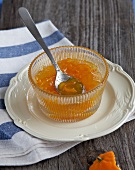 Homemade mandarin jam in bowl