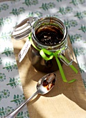 Plum jam with spices in air tight jar