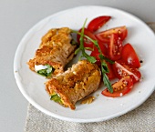 Brot,  Brotröllchen mit Tomatensalat