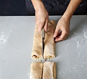 Brot, Teigstrang halbieren, Step 5