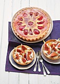 Fig tartlets and a red wine and pear tart