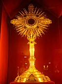 Eucharist adoration in Notre Dame Cathedral in Paris, France