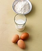Schwäbisch kochen, Mehl, Eier, Milch