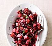 Schwäbisch kochen, Rote Rüben Salat mit Emmentaler