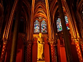 Ceiling of lower chapel of Sainte Chapelle in Paris, France