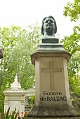 Sculpture of Honore de Balzac in Pere Lachaise Cemetery, Paris, France