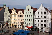 Gabled houses at Moritz Square in Augsburg, Bavaria, Germany
