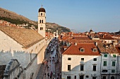 View of people on stradun in Dubrovnik, Croatia