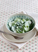 Fresh cucumber salad in bowl