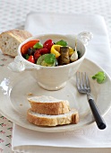 Mediterranean vegetable salad in bowl