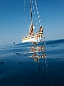 Two men on sailing boat in Croatia