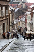 People walking on Radiceva street in Zagreb, Croatia 