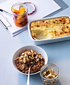 Lunchbox, Süßer Grieß-Ricotta- Auflauf, Nugatmilchreis mit Nussknus