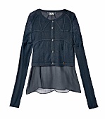 Jäckchen, Kaschmir, Chiffontop, Strickjacke, Strickjäckechen, Top