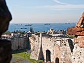 View of Yedikule Fortress and Sea of Marmara in Istanbul, Turkey