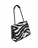 Tasche, Handtasche, Stepptasche Kettenhenkel, Zebramuster, Zebra