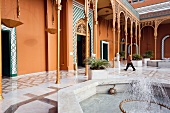 View of courtyard at Cairo Marriott Hotel, Cairo, Egypt