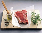 Food, Porterhouse-Steak wird mariniert, Step