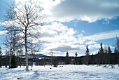 View of Hemsedal ski resort in winter, Norway