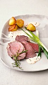 Fleisch, Roastbeef aus dem Salzmantel mit Sabayon