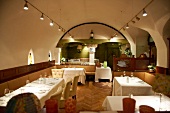 Dining room of Dollerers Genieber restaurant, Golling, Salzburg, Austria