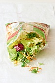 Essen in Schwangerschaft und Stillzeit, Salat in einer Tüte