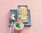 Teigwaren, Penne mit Gorgonzolasauce