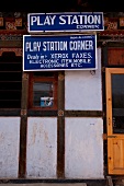 Entrance of Playstation corner downtown in Bumthang, Buthan
