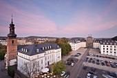 Elevated view of Saarbrucken castle and Castle square at Saarbrucken, Saarland, Germany