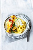 Saffron rice with colourful peppers