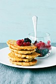 Oat blinis with fresh berries