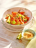 Papaya salad in bowl