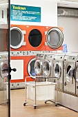 Washing machine in a row in shop at St. Johann, Nauwieser street, Saarland, Germany