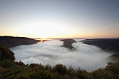 View of Saar loop in Mettlach, Saarland, Germany