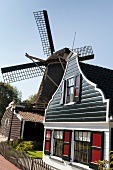 View of Museum and Admiraal windmill in Noord, Amsterdam, Netherlands