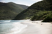 Beautiful beach, sea and mountains at Virgin Gorda, British Virgin Islands