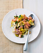 20 Min. vegetarisch, weiße Bohnen Salat mit Artischoken